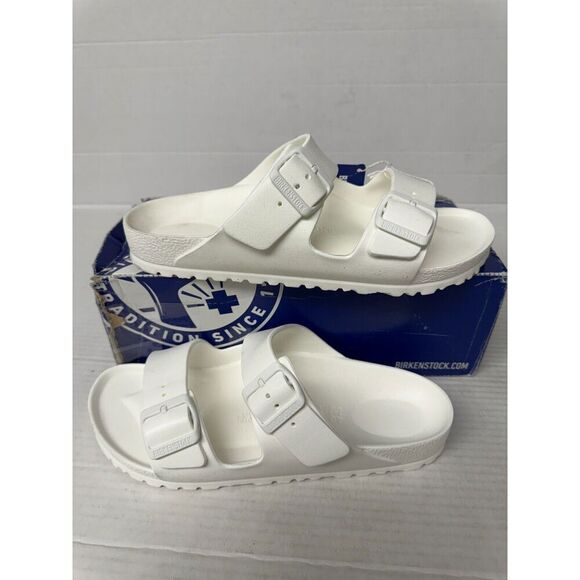 Birkenstock Shoes - -885 Birkenstock Regular Fit, Arizona White-EU-40, US-9 Womens